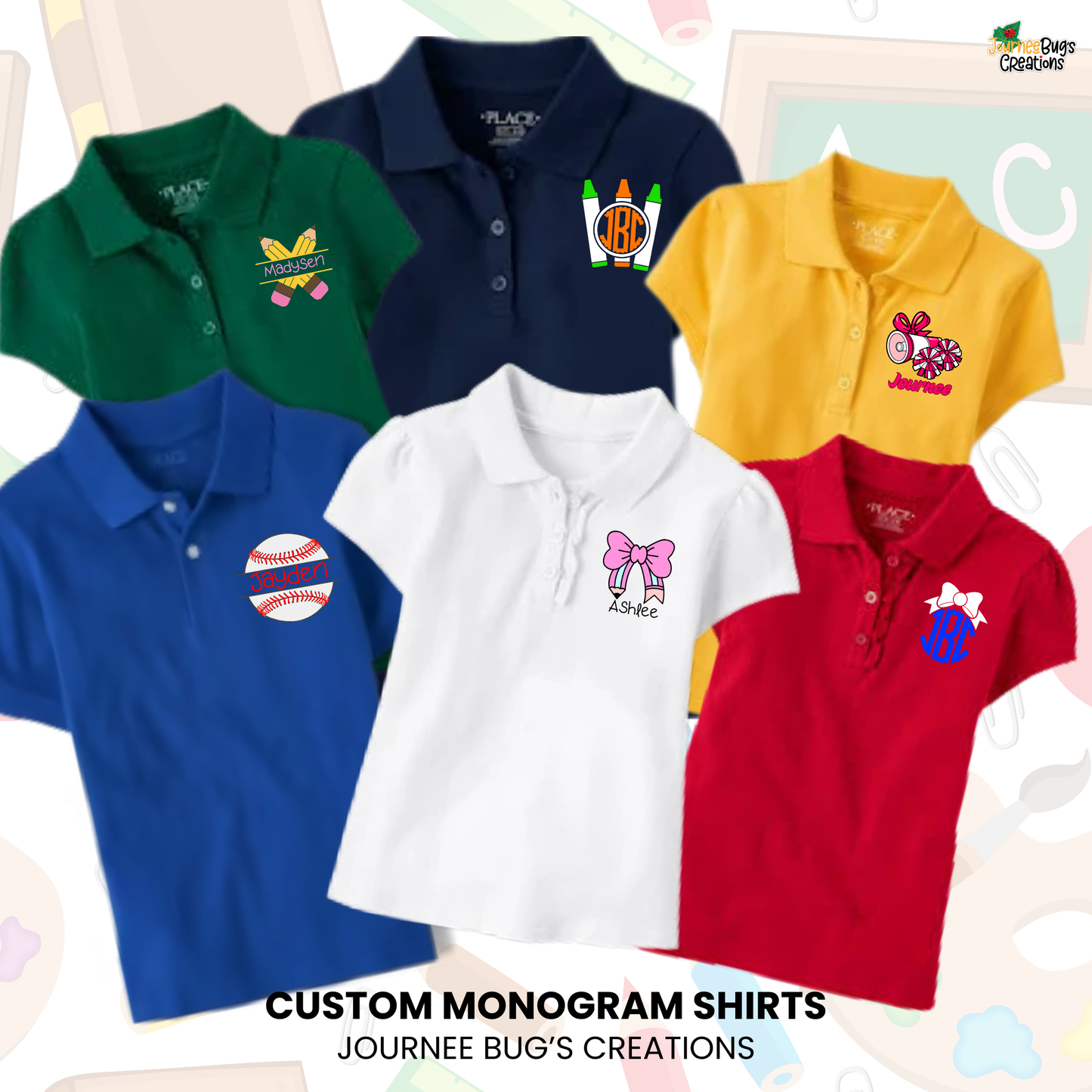 Custom Monogram Shirt Application - For Students & Teachers
