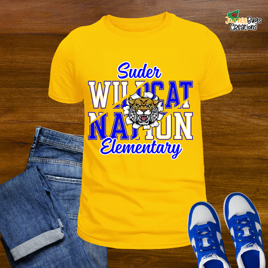 Suder "Wildcat Nation" Elementary Custom Teem- School Spirit Shirt