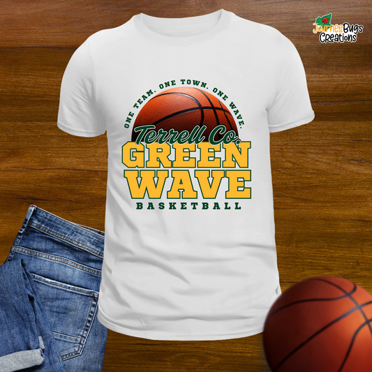 Greenwave Basketball “One Team, One Town, One Wave” Tee