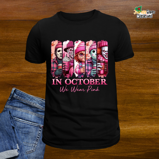 🎀 In October We Wear Pink Horror Tee 🎀