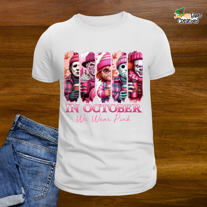 🎀 In October We Wear Pink Horror Tee 🎀